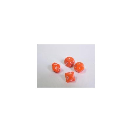 Dado 10 caras Opaco Naranja