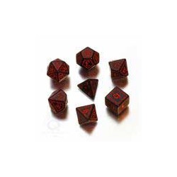 Set de 7 dados Runic Black/Red