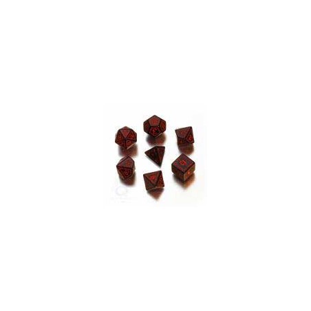 Set de 7 dados Runic Black/Red