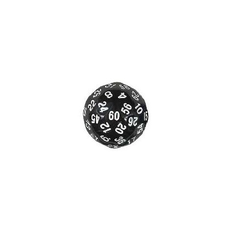 Dado d60 caras Negro/Blanco