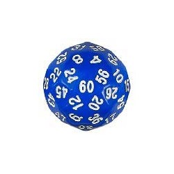 Dado d60 caras Azul/Blanco