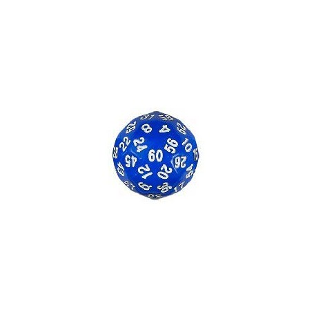 Dado d60 caras Azul/Blanco