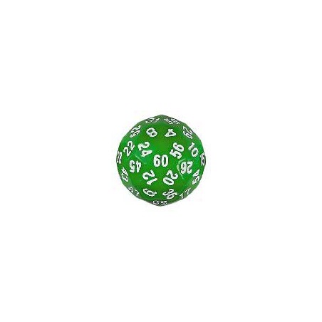 Dado d60 caras Verde/Blanco