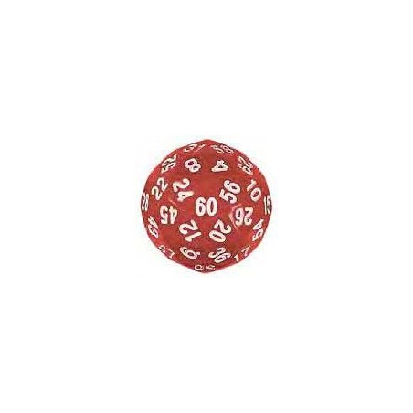 Dado d60 caras Rojo/Blanco
