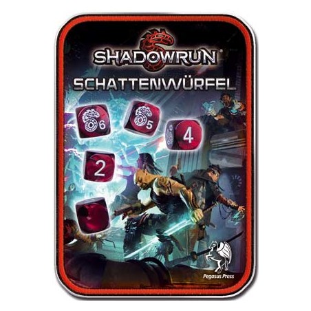 Set de dados Shadowrun Rojo...