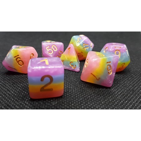 Set 7 dados Creamy: Rainbow