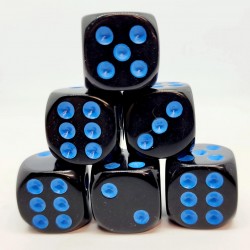 Set de Dados D6: Negro/Azul...