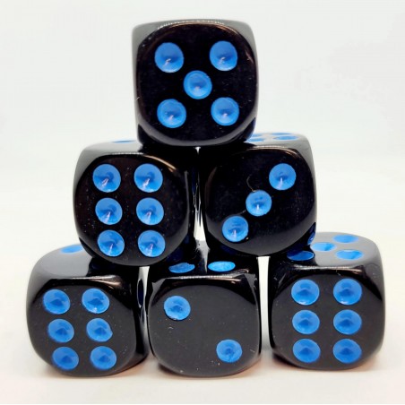 Set de Dados D6: Negro/Azul...
