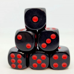 Set de Dados D6: Negro/Rojo...