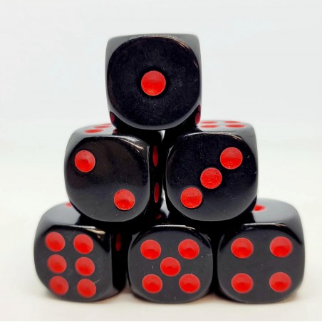 Set de Dados D6: Negro/Rojo...