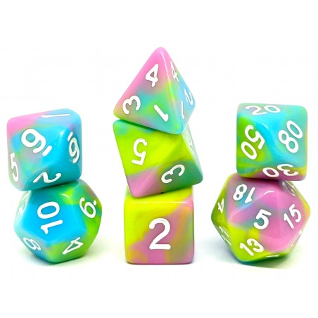 Set 7 dados Creamy: Rainbow...