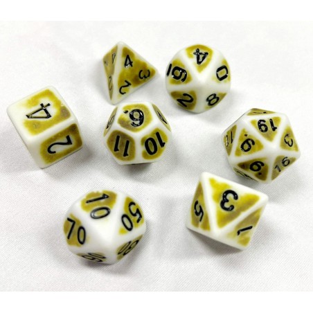 Set de 7 dados Antique Olive
