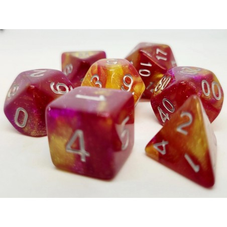 Set de 7 dados Galaxy Volcano