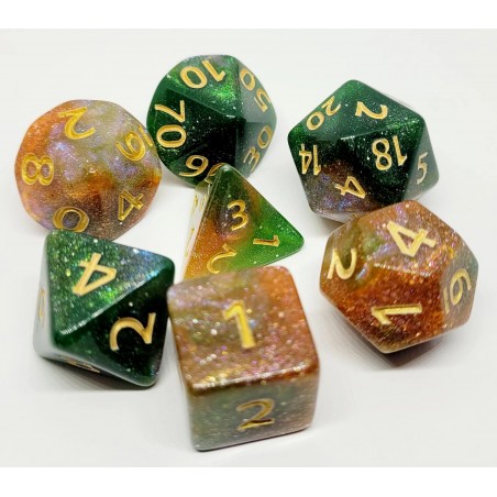 Set de 7 dados Galaxy Green...