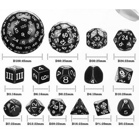 Complete Dice Set D3-D100...