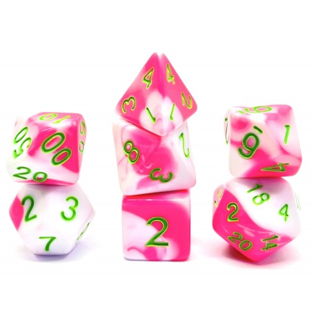 Set de 7 dados Strawberry Pink
