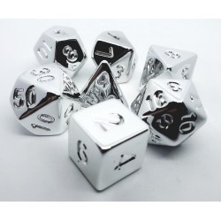 Set de 7 dados Shiny Silver