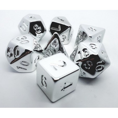 Set de 7 dados Shiny Silver
