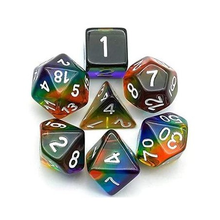 Set de 7 dados Transparent...