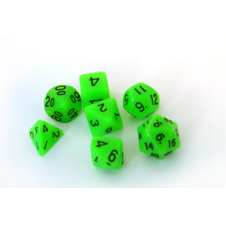 Set de 7 dados Glowing Green