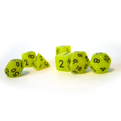 Set de 7 dados Glowing Yellow