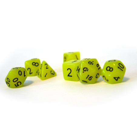 Set de 7 dados Glowing Yellow