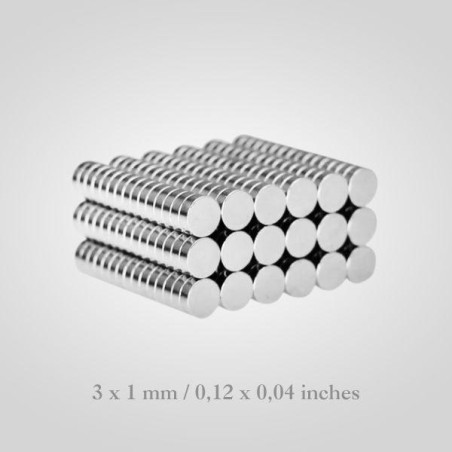 Imanes neodimio n52 3x1mm...