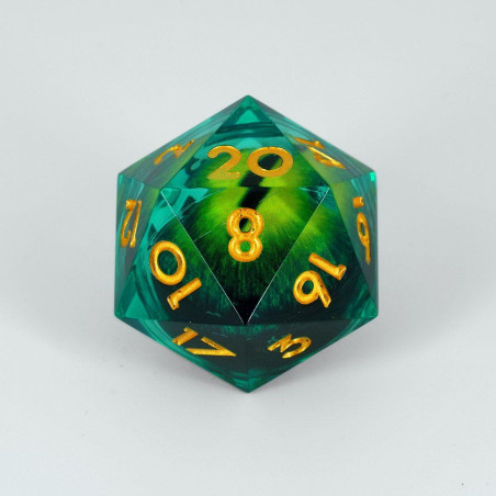 Dado D20 Ojo Sauron verde...