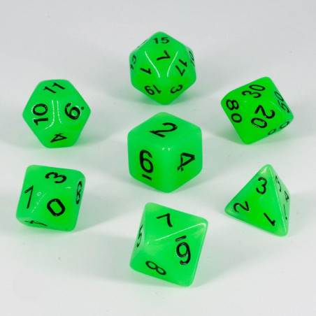 Dados RPG acrílicos verdes...