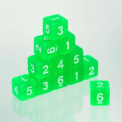 Dados D6 acrílicos verde...