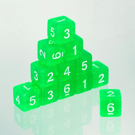 Dados D6 acrílicos verde...